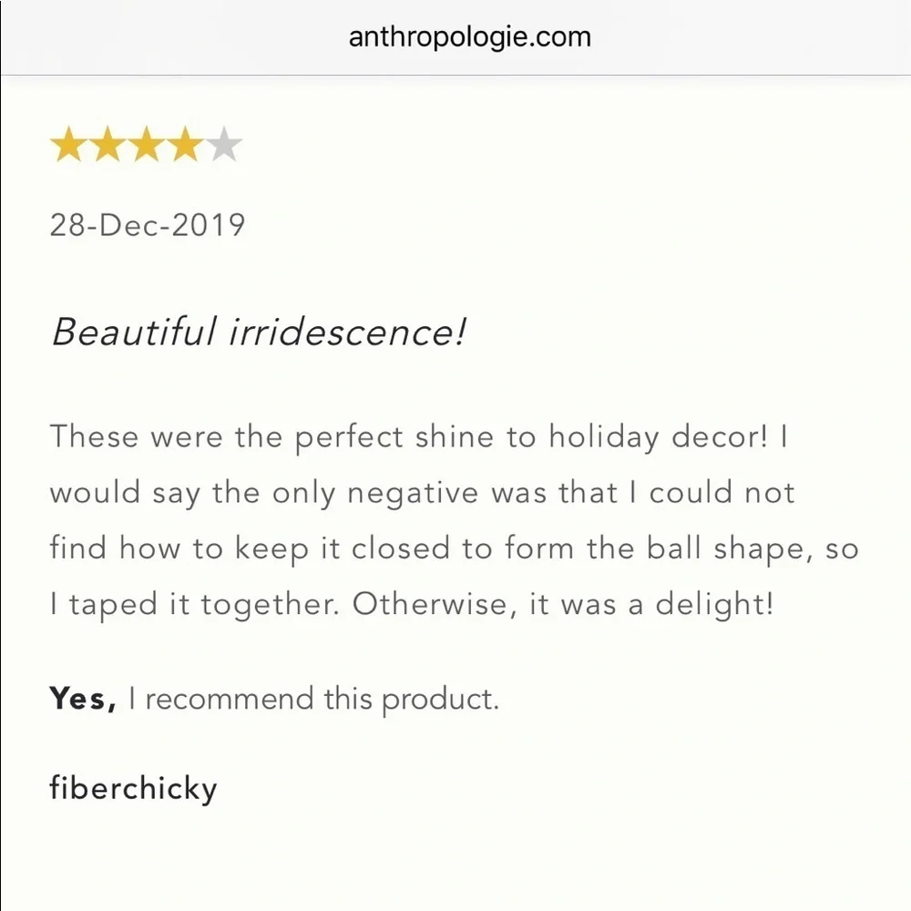 Anthropologie Iridescent Hanging Pom